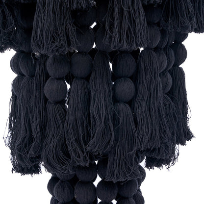 Nomaden-Baumwoll-Kronleuchter, XL – schwarze Kaskadenstränge