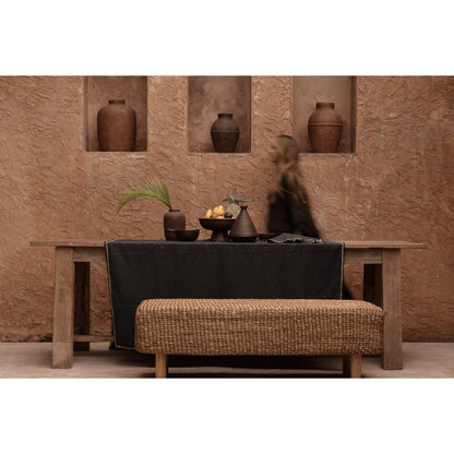 Tischdecke aus Leinen, schwarz - 150×300 cm