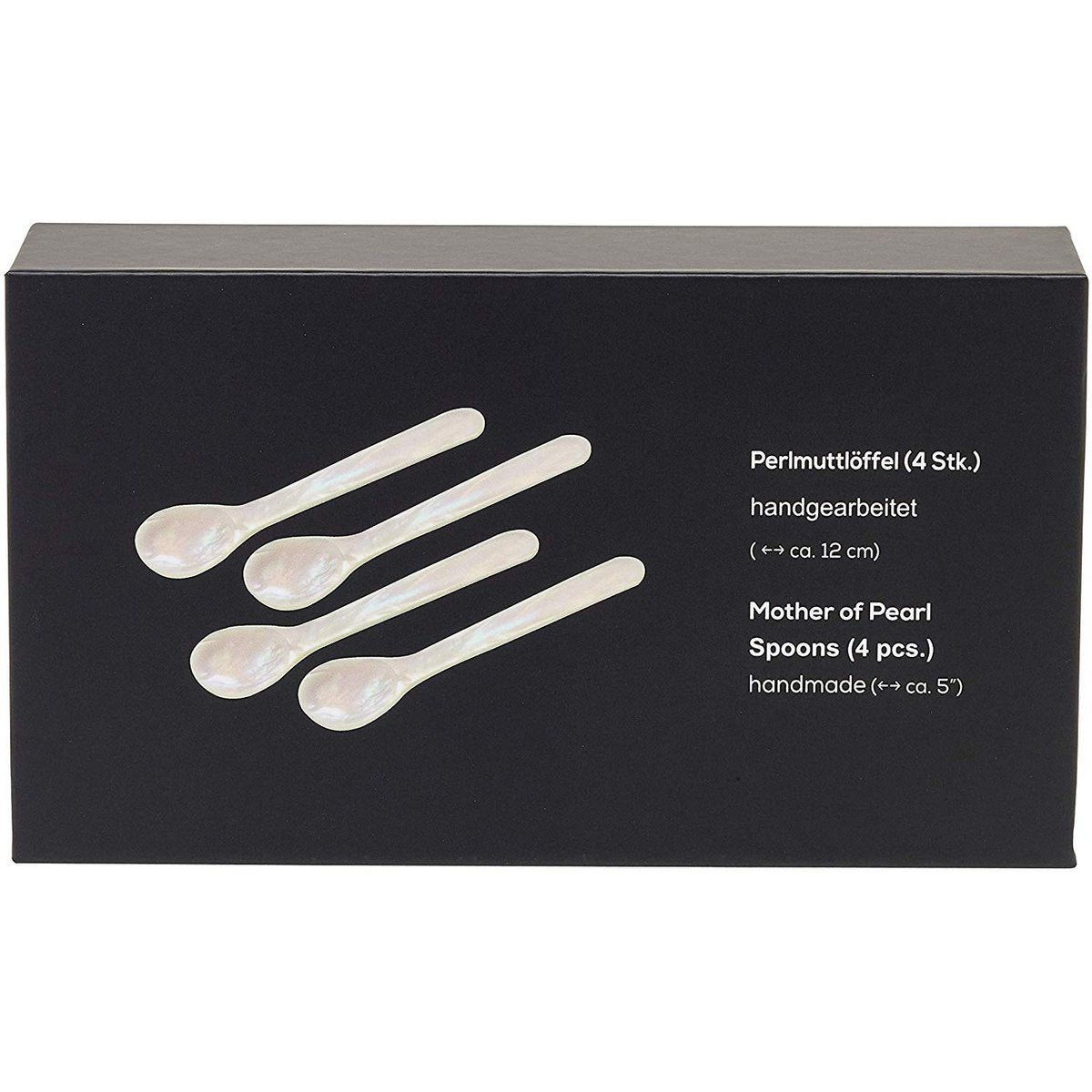 Mother-of-pearl caviar spoons, set of 4, 11 cm – rounded corners