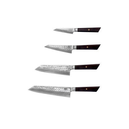 Bunka Damastmesser-Set, 4-teilig - AUS-10 Karbonstahl
