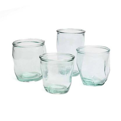 Recycled glass tumbler - Blue - 9 cm