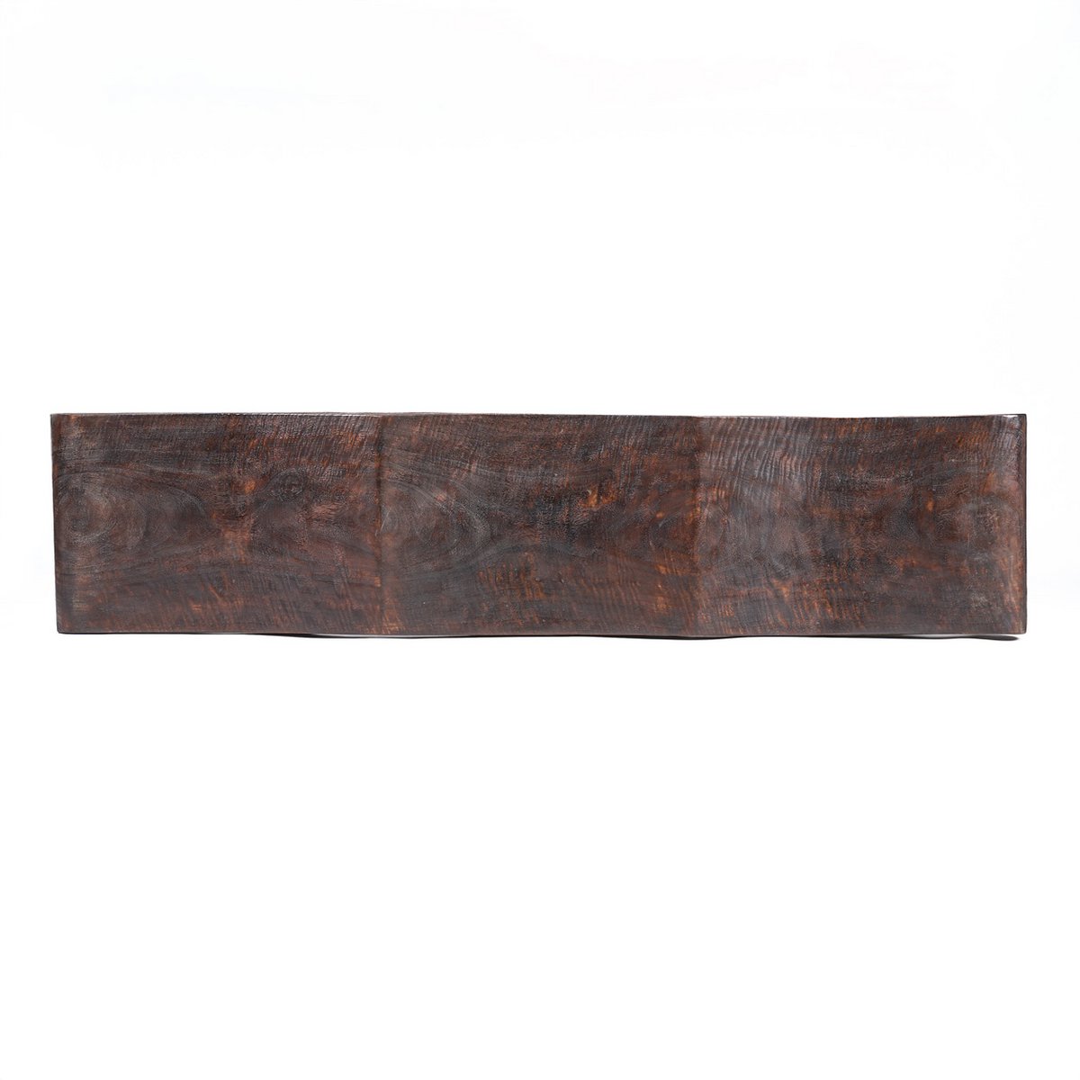Mango wood bench, dark walnut, 155 cm - wave seat