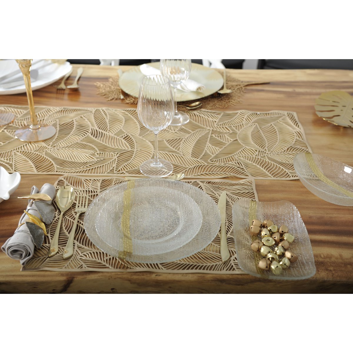 Besteck-Set aus Edelstahl, 24-teilig – champagnerfarben