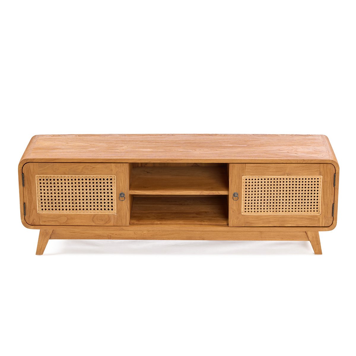 TV-møbel i teak og rattan, 150 cm – midcentury