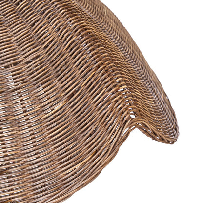 Rattanbølgelampe, mørk valnød - Stor