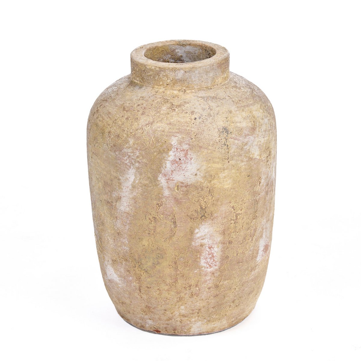 Terrakottavase, medium - cremefarvet håndlavet