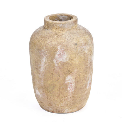 Terrakottavase, medium - cremefarvet håndlavet