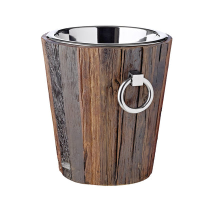 Vinkøler i rustfrit stål Providence, 28 cm - teak og sølv