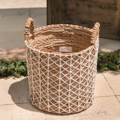 Cotton and jute basket Kerso M – Ø 35 cm, 40 cm tall