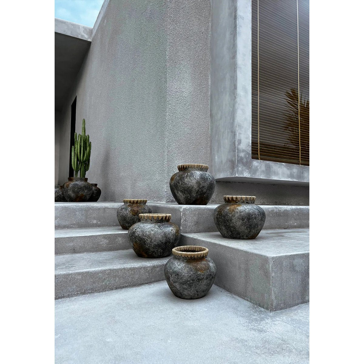 Styly Terrakotta-Vase, Antikgrau, Medium