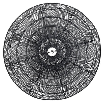 Black rattan macaron pendant light XL - 150 cm wide