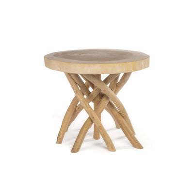 Teak-Beistelltisch, 60 cm – Ast-Basis