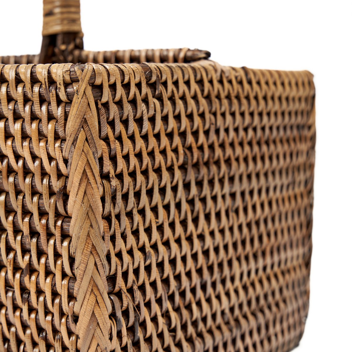 Rattan-Besteckkasten, zweiteilig – Natur Hellbraun