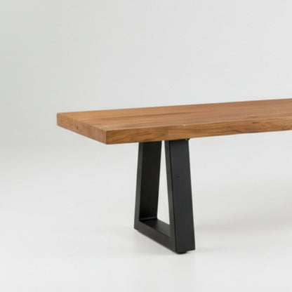 Teakbank mit Eisenbeinen, 220 cm – Altholz