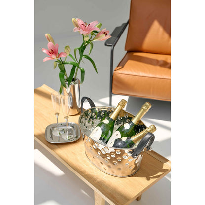 Champagnekøler i rustfrit stål, hamret - 39×29 cm