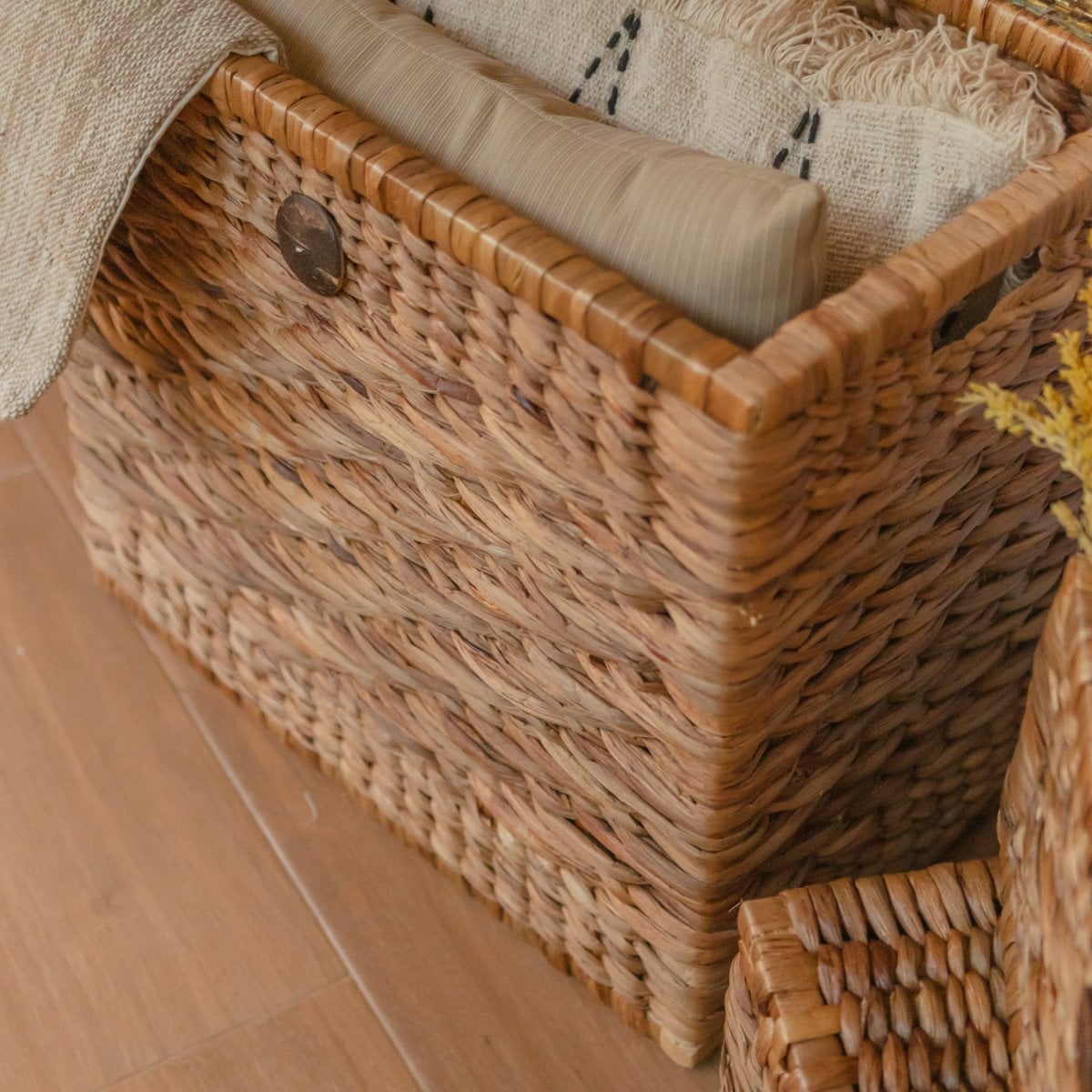 Vandhyacint opbevaringskiste med låg KELANA L – 55×34×50 cm