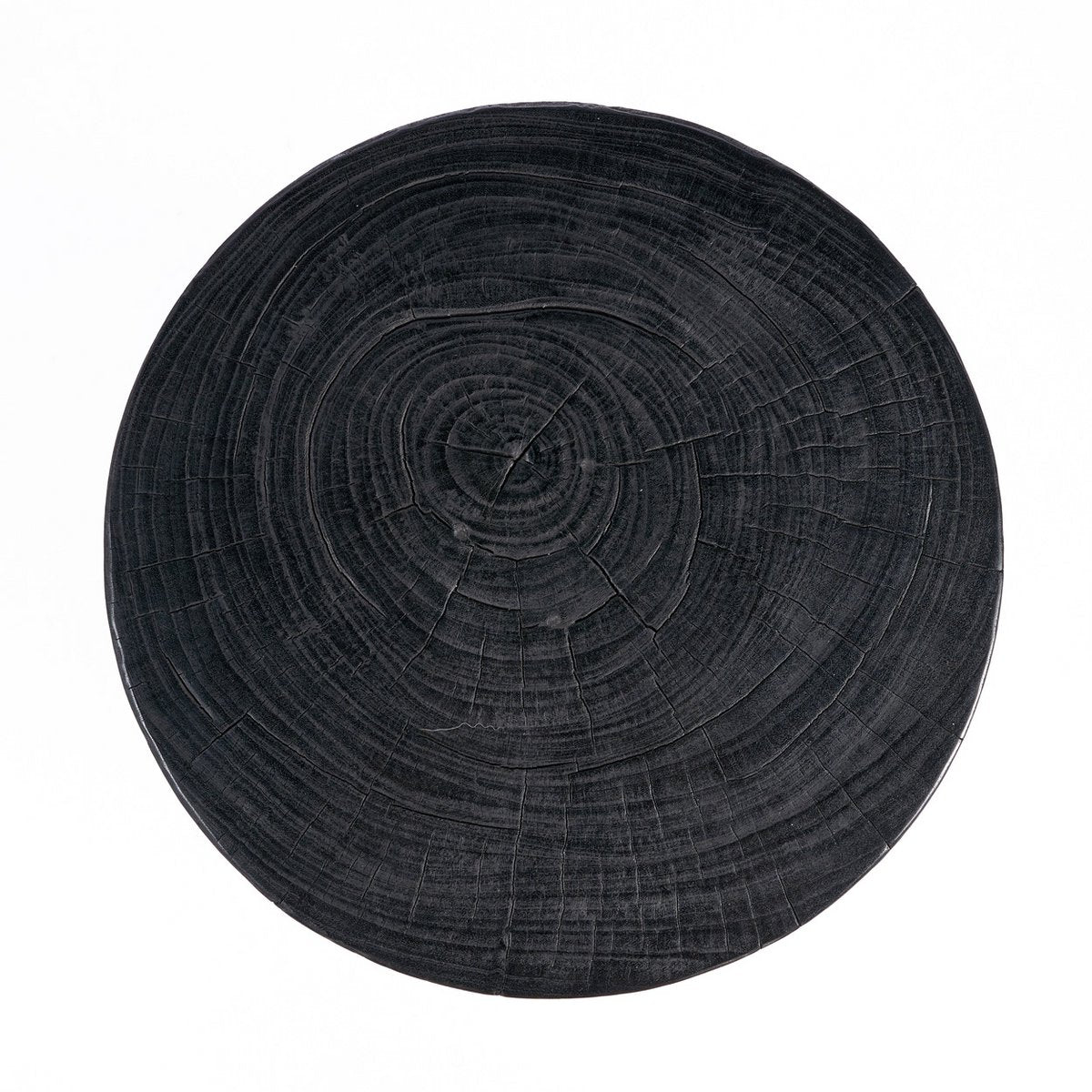 Black wood stool, 40 cm - carved form