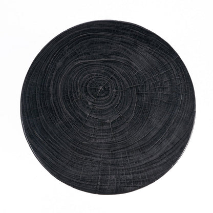 Black wood stool, 40 cm - carved form