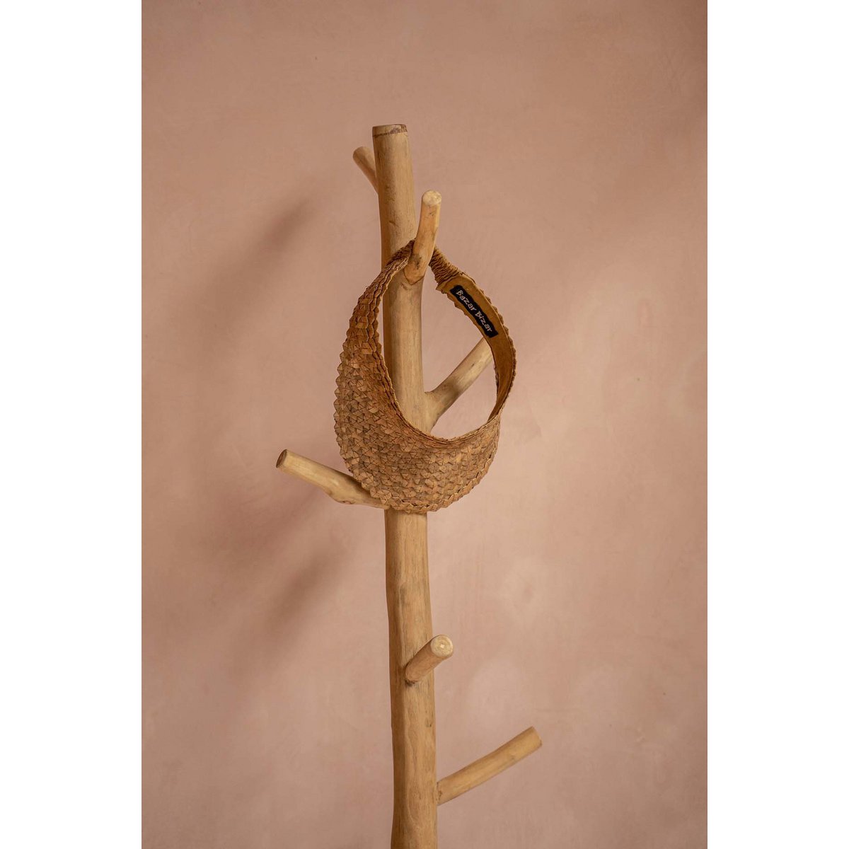 Teak wood coat hanger, natural