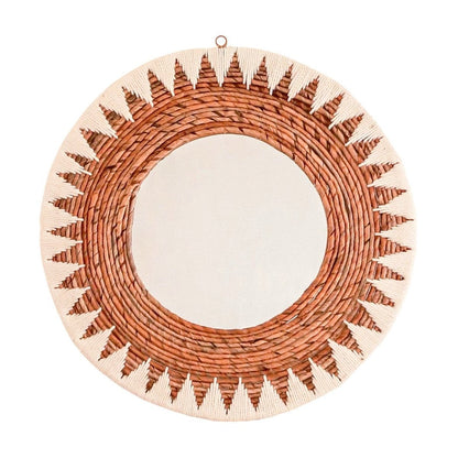 Woven cotton cord round wall mirror 60 cm AWAN