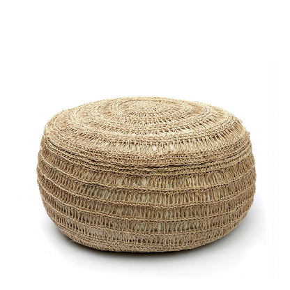 Seegras handgewebter Pouf – Natur M