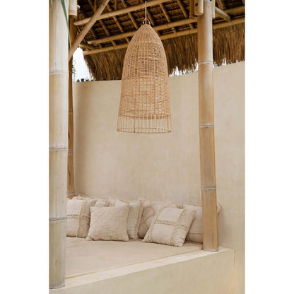 Rattan-Hängeleuchte 90 cm hoch – schlanke, natürliche Form