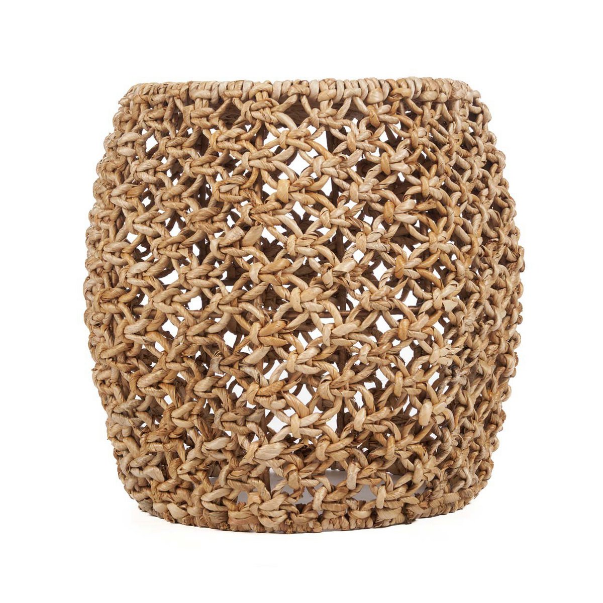 Taburet af palmefibre og træ, 49 × 45 cm - Natur