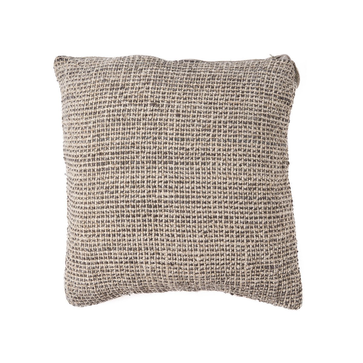 Leinenkissenbezug 50×50 cm – Naturschwarz-Korntextur