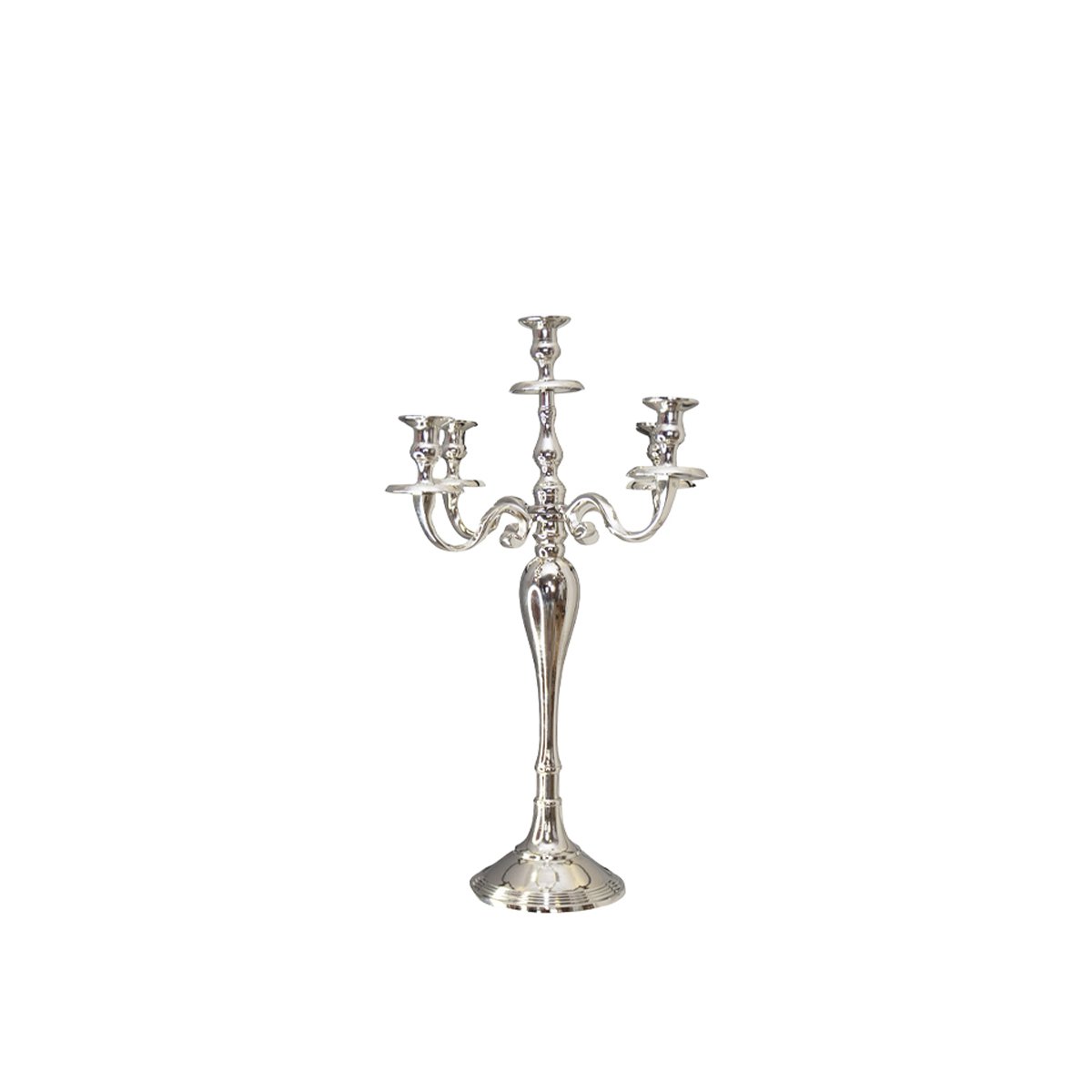 Metal candelabra, 6-light, 60 cm - silver