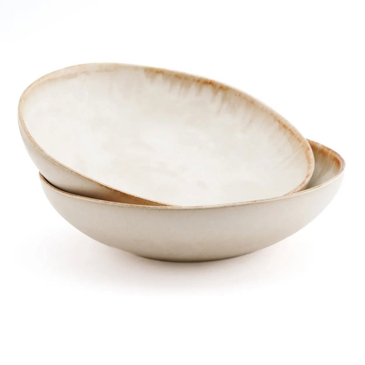 Hvid stentøjs pastatallerken 22 × 4,5 cm - fremstillet i Portugal