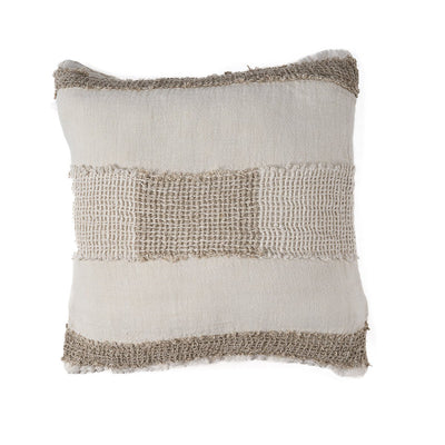 Linen cushion cover, white natural - 50×50 cm