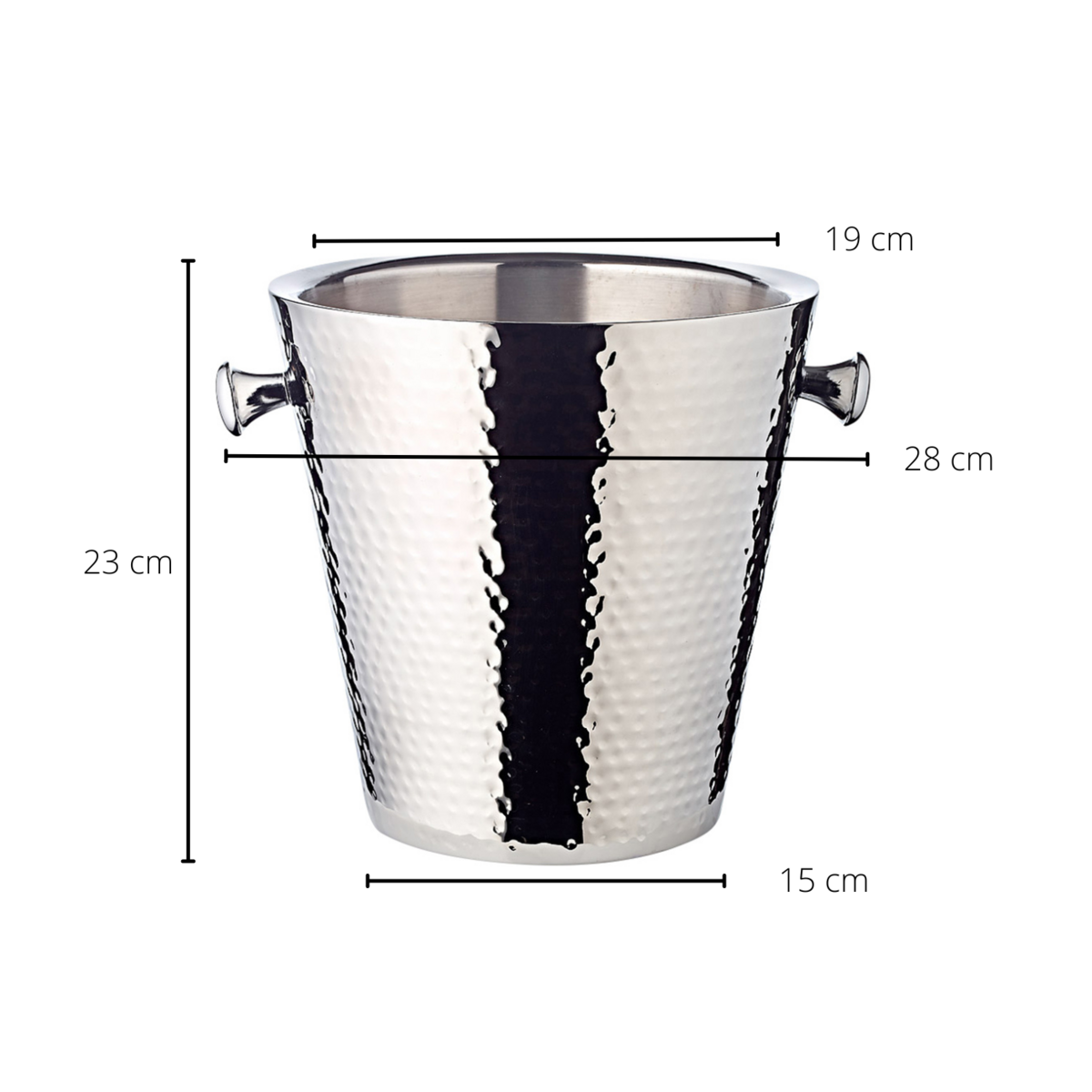 Steel champagne cooler, Valencia 22 cm - double-walled hammered
