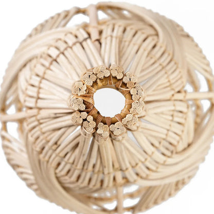 Großer Rattan-Hängeleuchtenschirm 30 × 70 cm – Flaschen-Silhouette