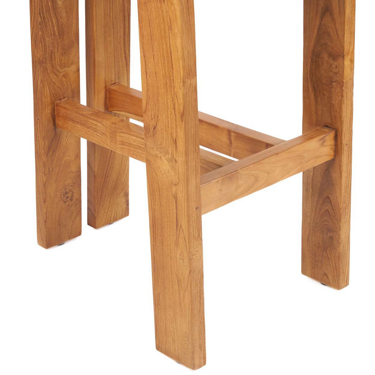 Barstol i teaktræ, natur - todelt ryg 58 × 108 cm