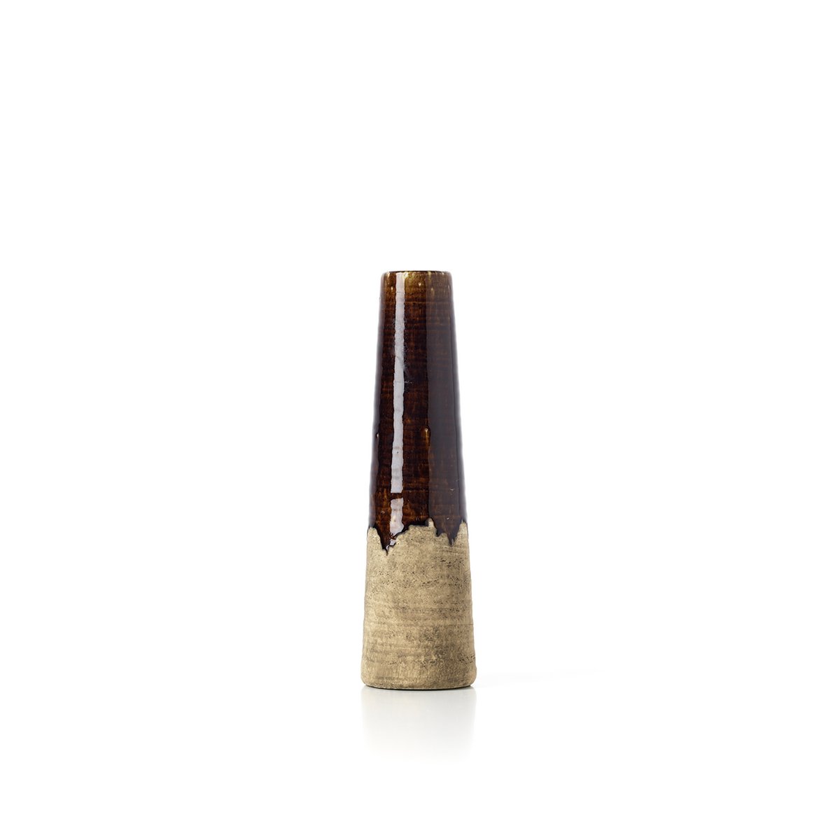 Die Amber Cone Vase – Betonbraun – S