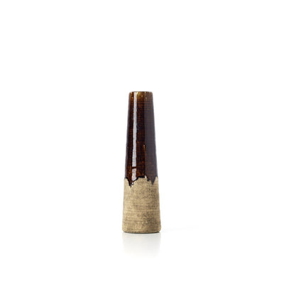 Steingut-Kegelvase 39,5 cm – Betonbraun