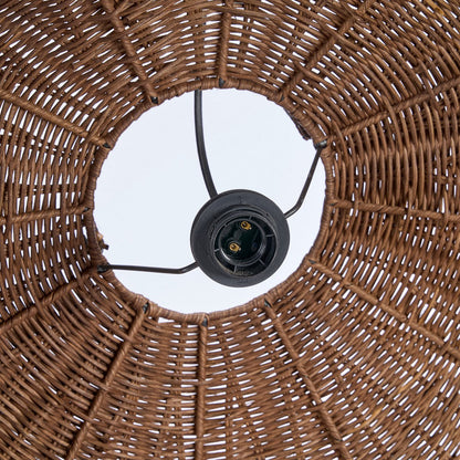 Rattanbølgelampe, mørk valnød - Stor