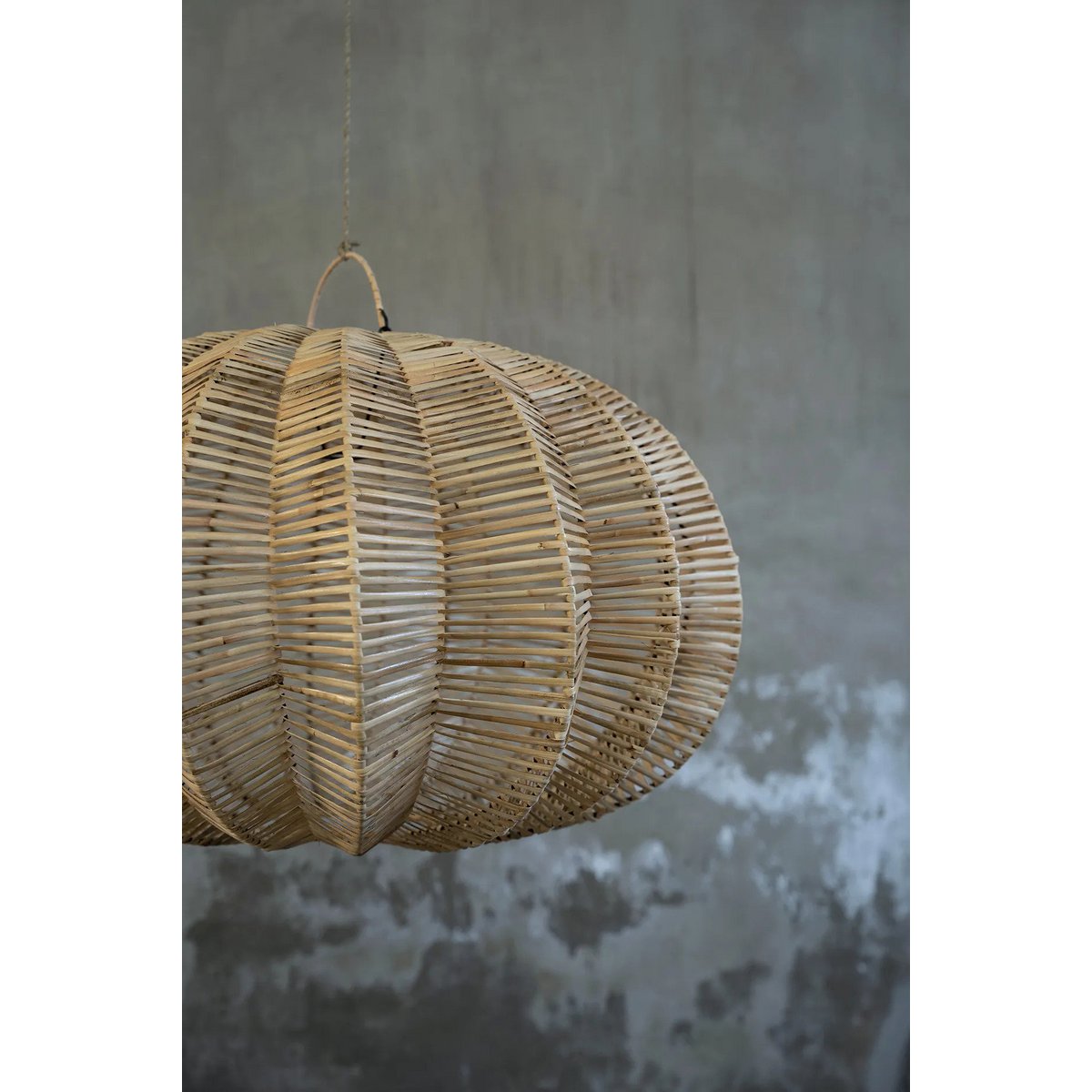 Rattan pendellampe, 45 cm - naturlig beige lanterne