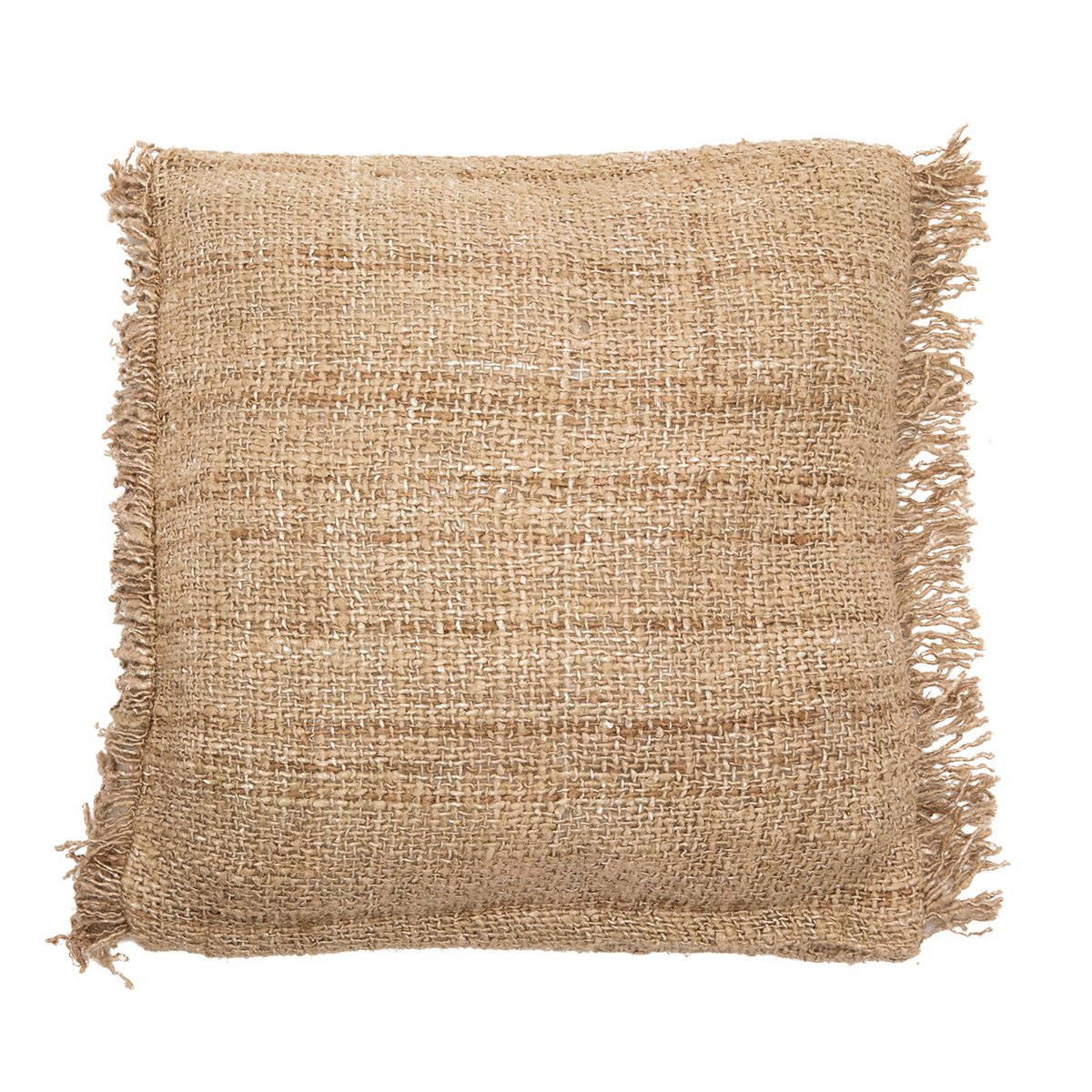 Håndfarvet bomuldspudebetræk 60×60 cm – ensfarvet beige