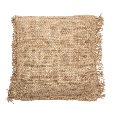Hand-dyed cotton cushion cover 60×60 cm – plain beige
