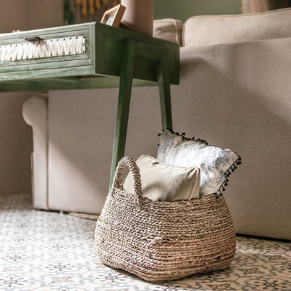 Seegras- & Bananenfaserkorb MAJALENGKA M – braun & beige