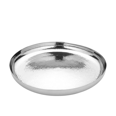 Edelstahl-Rundtablett 40 cm – Silber
