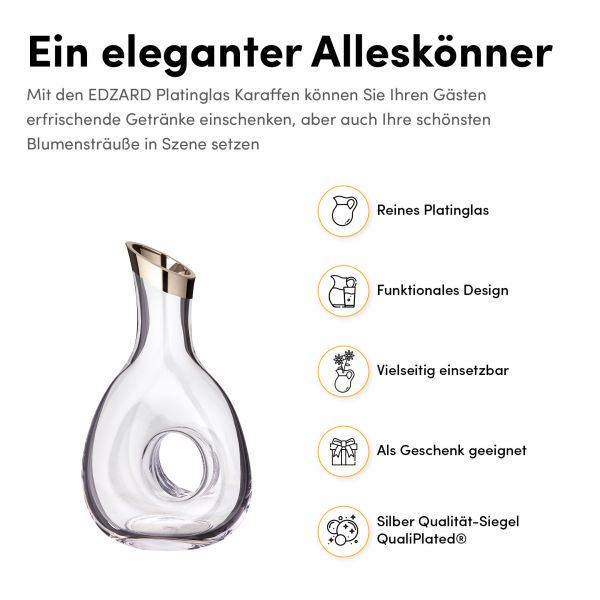 Crystal decanter Gordon with platinum rim – 1.2 L