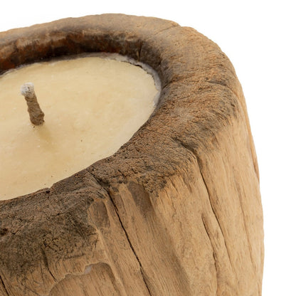 Kerzenstamm aus Holz, handgefertigt - Natur