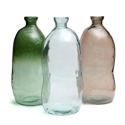 Glass vase, green, 73 cm - sculptural bottle form
