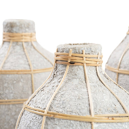 Terracottavase med fletdetalje - L