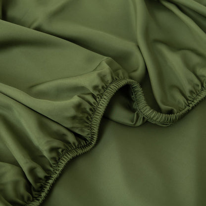Bamboo bedding set, deep moss, single - 400TC