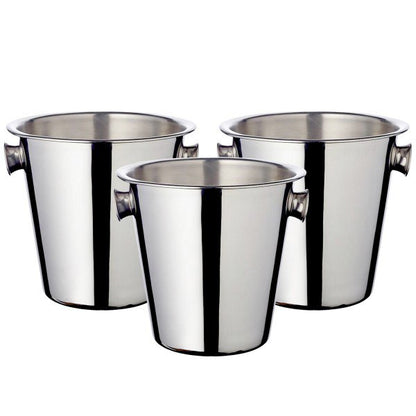 Stainless steel champagne cooler Joey, set of 3 – Ø 21 cm