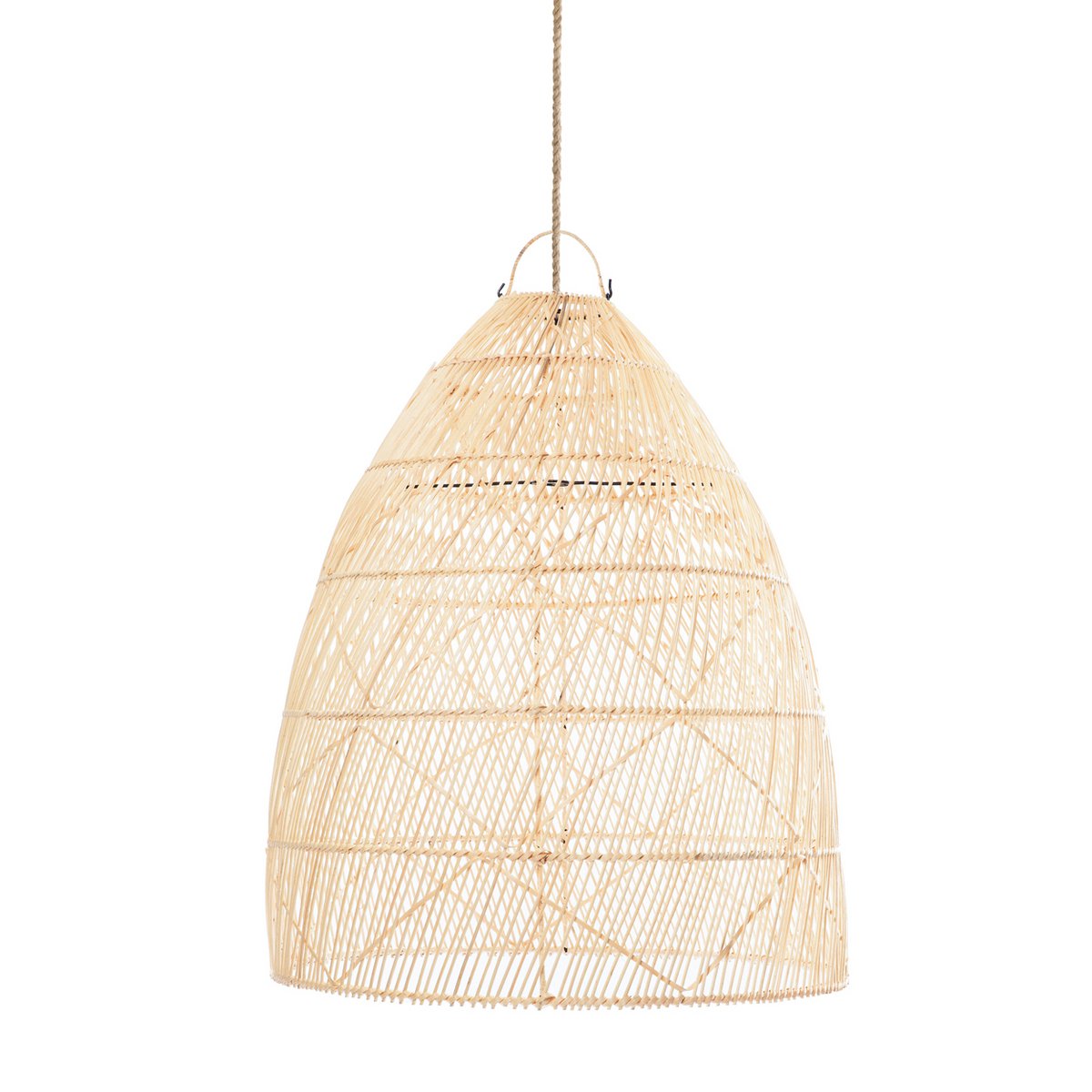 Rattan pendant light with twister weave - M