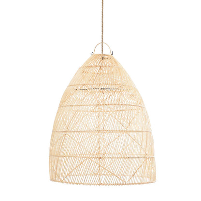 Rattan pendant light with twister weave - M
